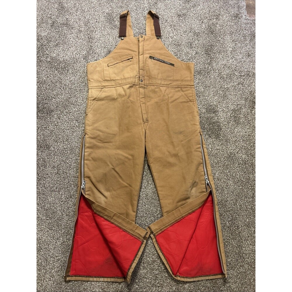 Vintage Key Imperial Bib Overalls Mens XL Reg Duck Canvas Insulated Made USA